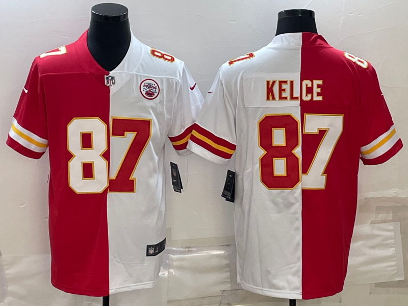 Men's Kansas City Chiefs Travis Kelce #87 Red/White Jersey